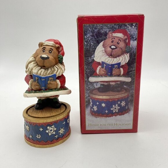 Vintage Home for the Holidays Christmas‎ Revolving Musical Figurine Moose Tree - Picture 1 of 16